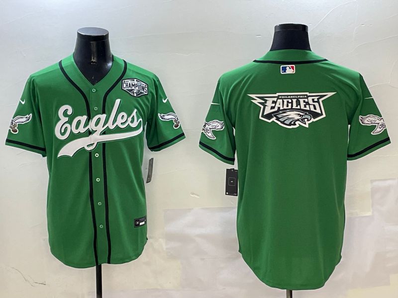 Men Philadelphia Eagles Blank Green three generations Jointly Name 2025 Nike Limited NFL Jersey style 24